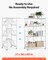 White Carbon Steel Garage Folding Storage Shelf with Wheels and 750 lbs Capacity
